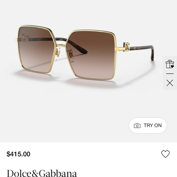 Dolce & Gabbana Gold-Trimmed Black Sunglasses